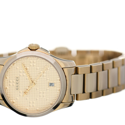 Gucci Stainless Steel 27mm G-Timeless Diamante Quartz Watch Gold 5 of 6