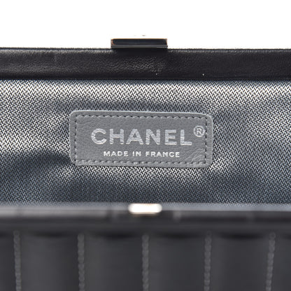 Chanel Lambskin Vertical Quilted Mademoiselle Clutch Black 6 of 11