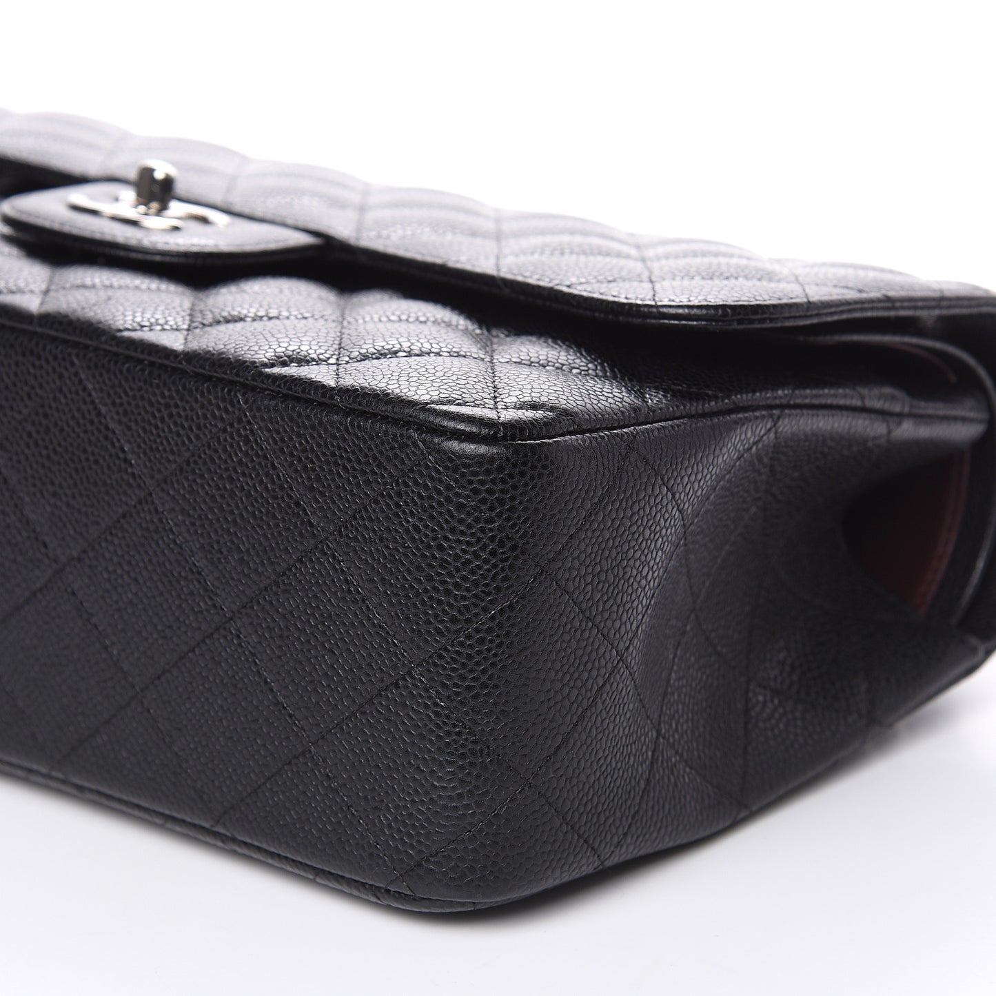 Caviar Quilted Jumbo Double Flap Black