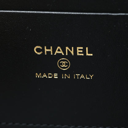 Chanel Patent Calfskin Resin Quilted CC Heart Clutch With Chain Black 6 of 12