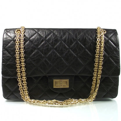 Chanel Matte Leather 2.55 REISSUE JUMBO 227 Flap Black 1 of 9