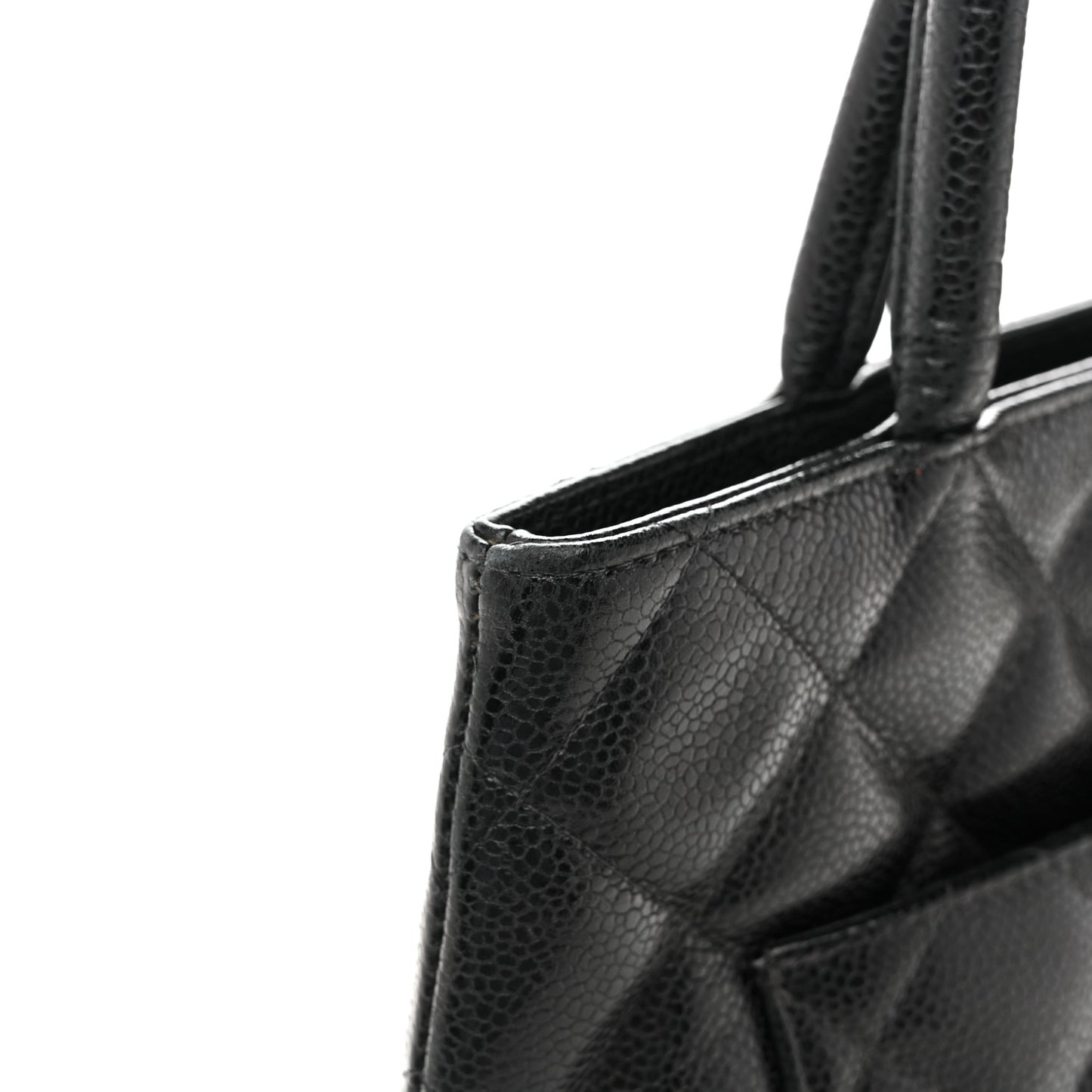 Caviar Quilted Medallion Tote Black