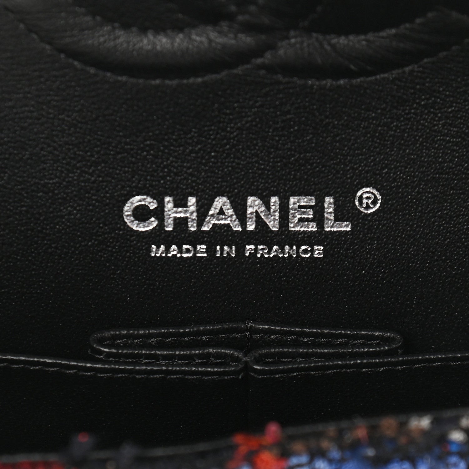 Chanel Tweed Sequin Chevron Quilted Medium Double Flap Multicolor 6 of 9