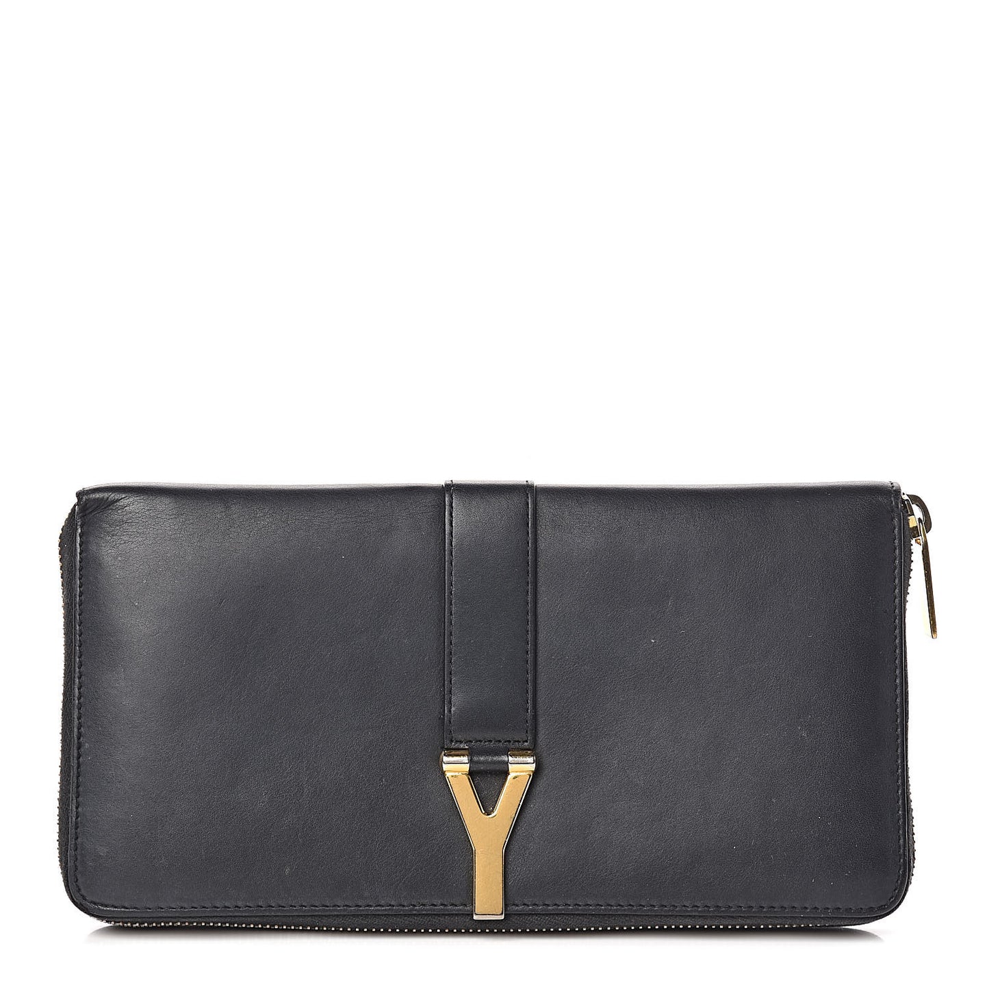 Calfskin Classic Y Ligne Zip Around Wallet Black