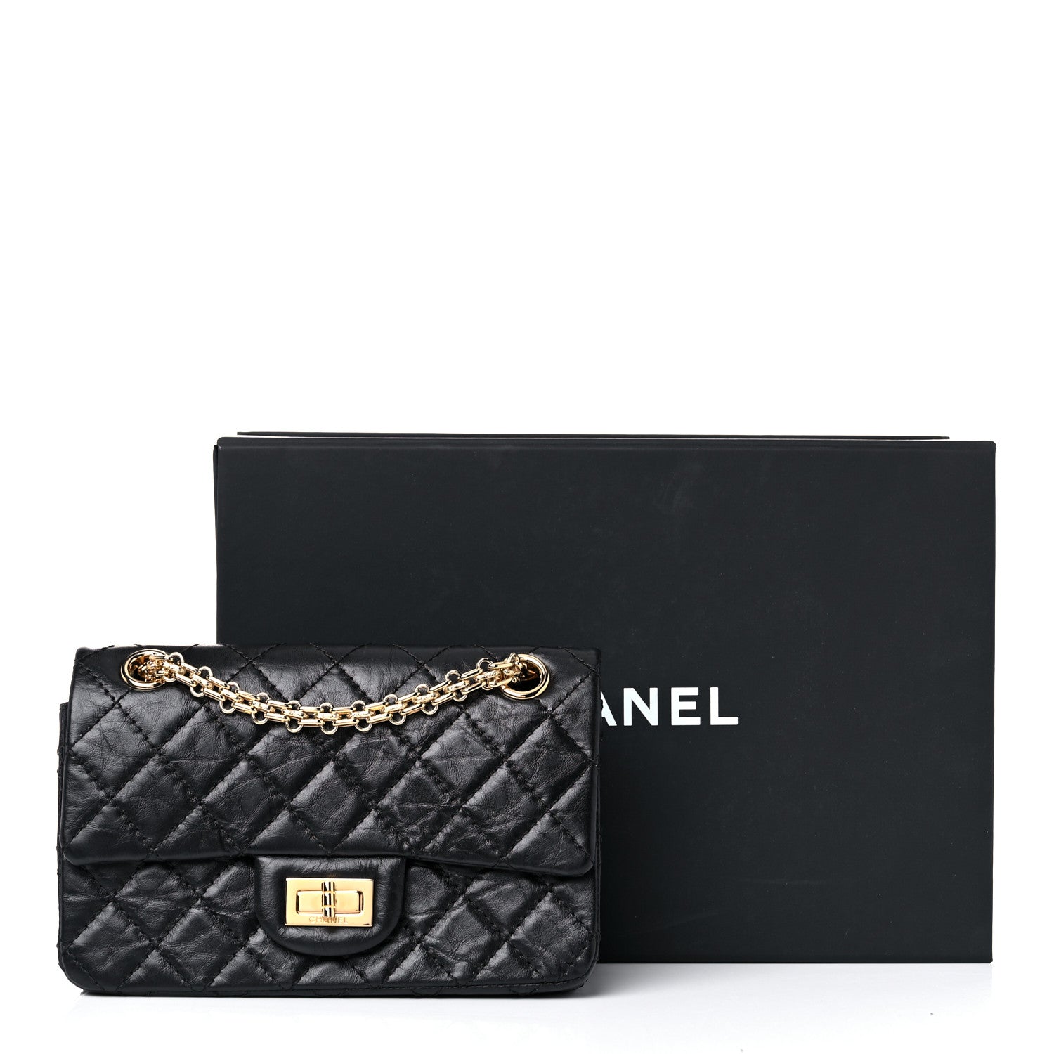 Chanel Aged Calfskin Quilted 2.55 Reissue Mini Flap Black 10 of 10