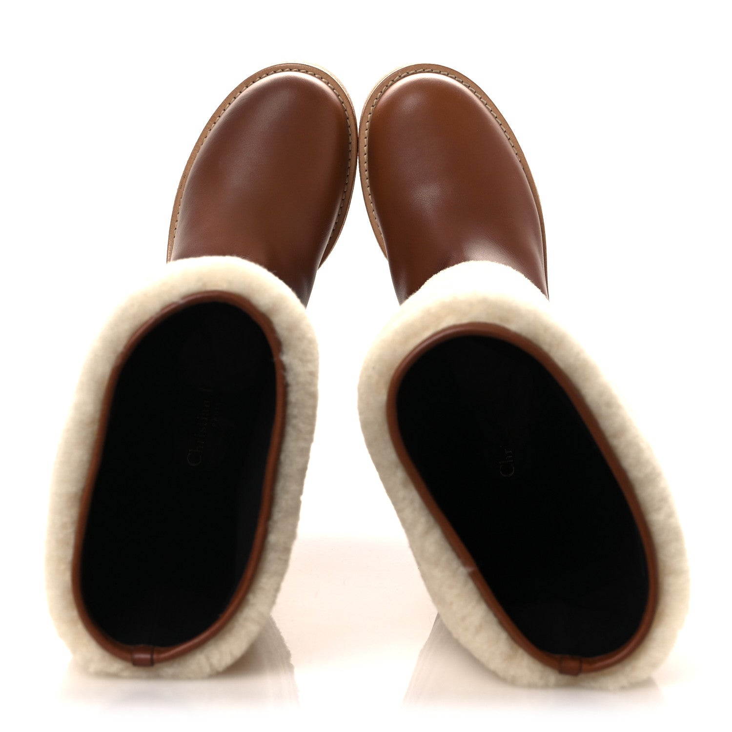 Christian Dior Calfskin Shearling D-Furious Boots 40.5 Dark Tan 2 of 10