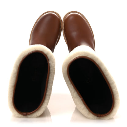 Christian Dior Calfskin Shearling D-Furious Boots 40.5 Dark Tan 2 of 10