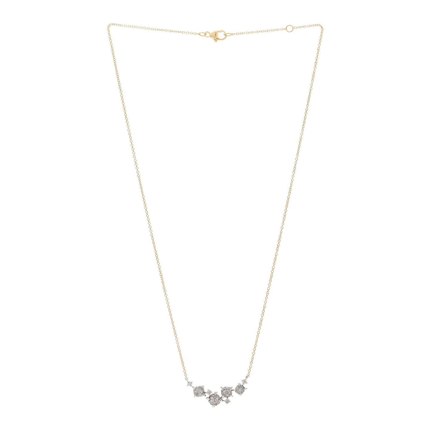 18K Yellow White Gold Diamond Precious Chatelaine Necklace