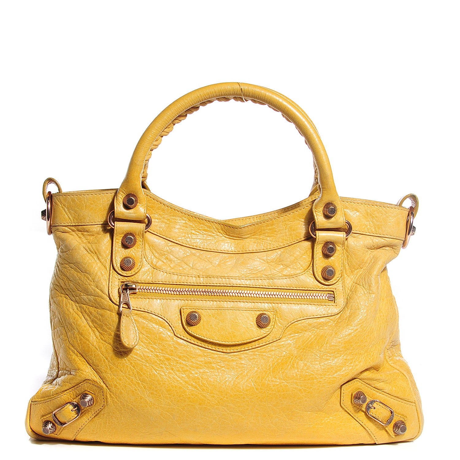 Balenciaga Agneau Giant 12 Rose Gold Hardware Town Moutarde 1 of 13