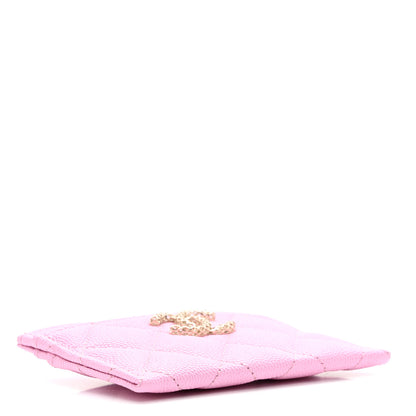 Chanel Caviar Metal Perforated Quilted Card Holder Lilas 3 of 8