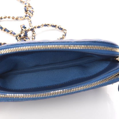 Chanel Iridescent Caviar Quilted Clutch With Chain Dark Blue 6 of 14