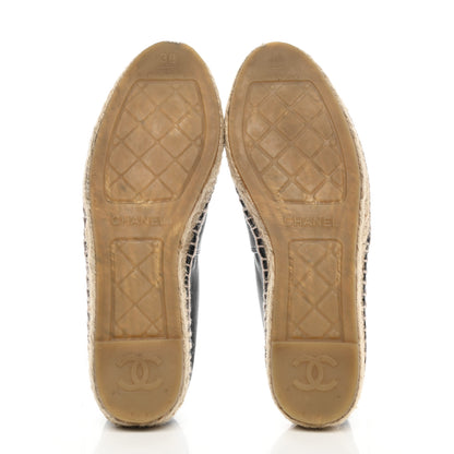 Chanel Lambskin CC Espadrilles 38 Black 5 of 13
