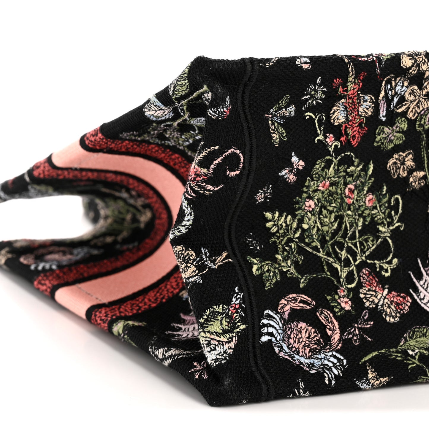 Canvas Embroidered Medium Cabinet De Curiosites Book Tote Black Multicolor