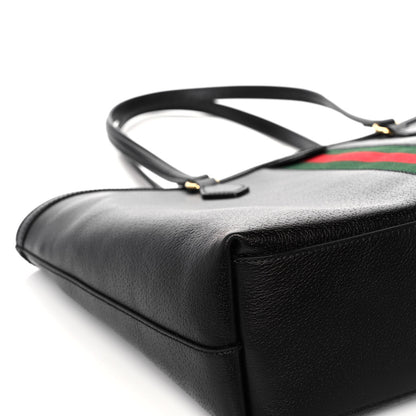Gucci Textured Calfskin Web Medium Ophidia Shopping Tote Black 12 of 13