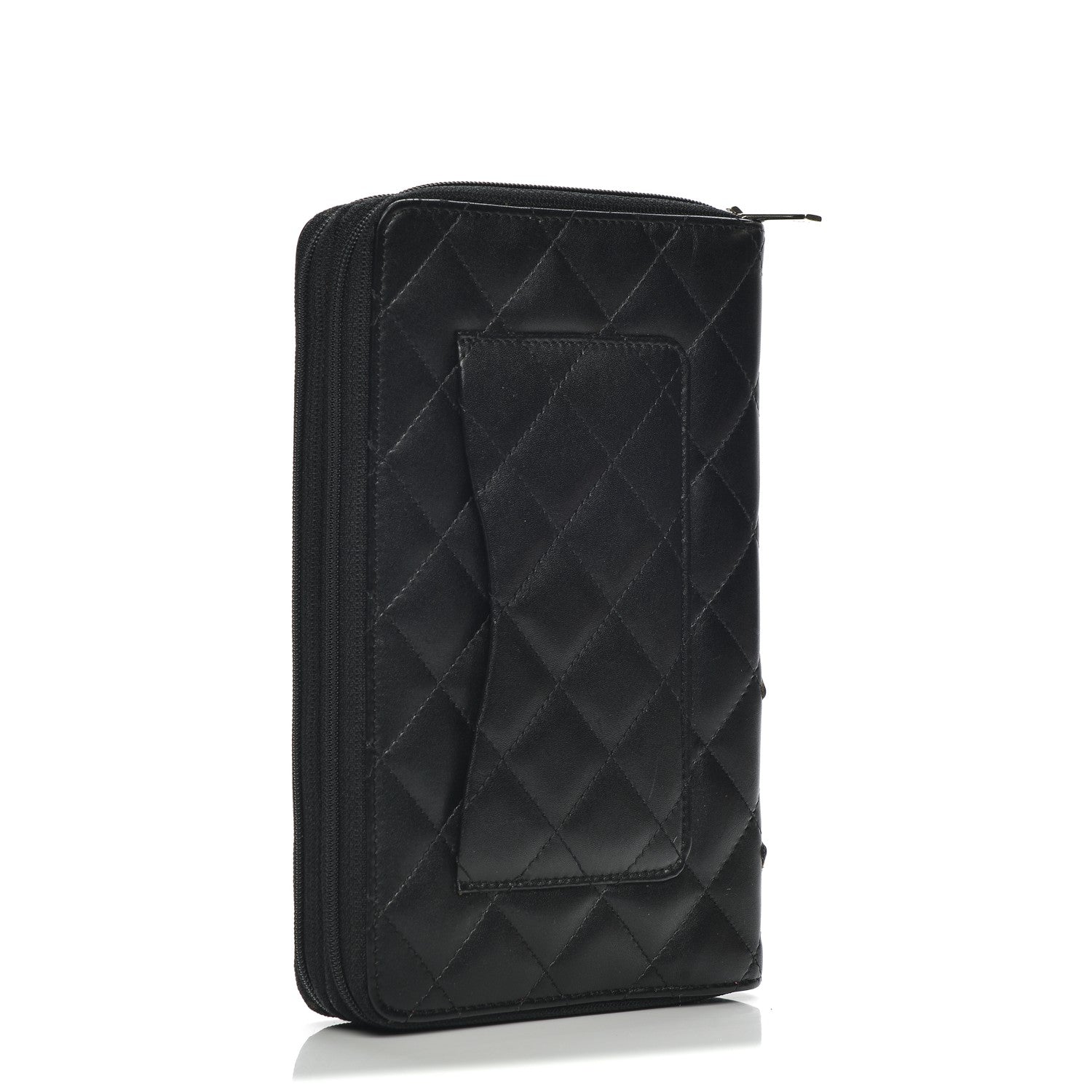 Chanel Calfskin Cambon Zip Around Organizer Wallet Black 3 of 9