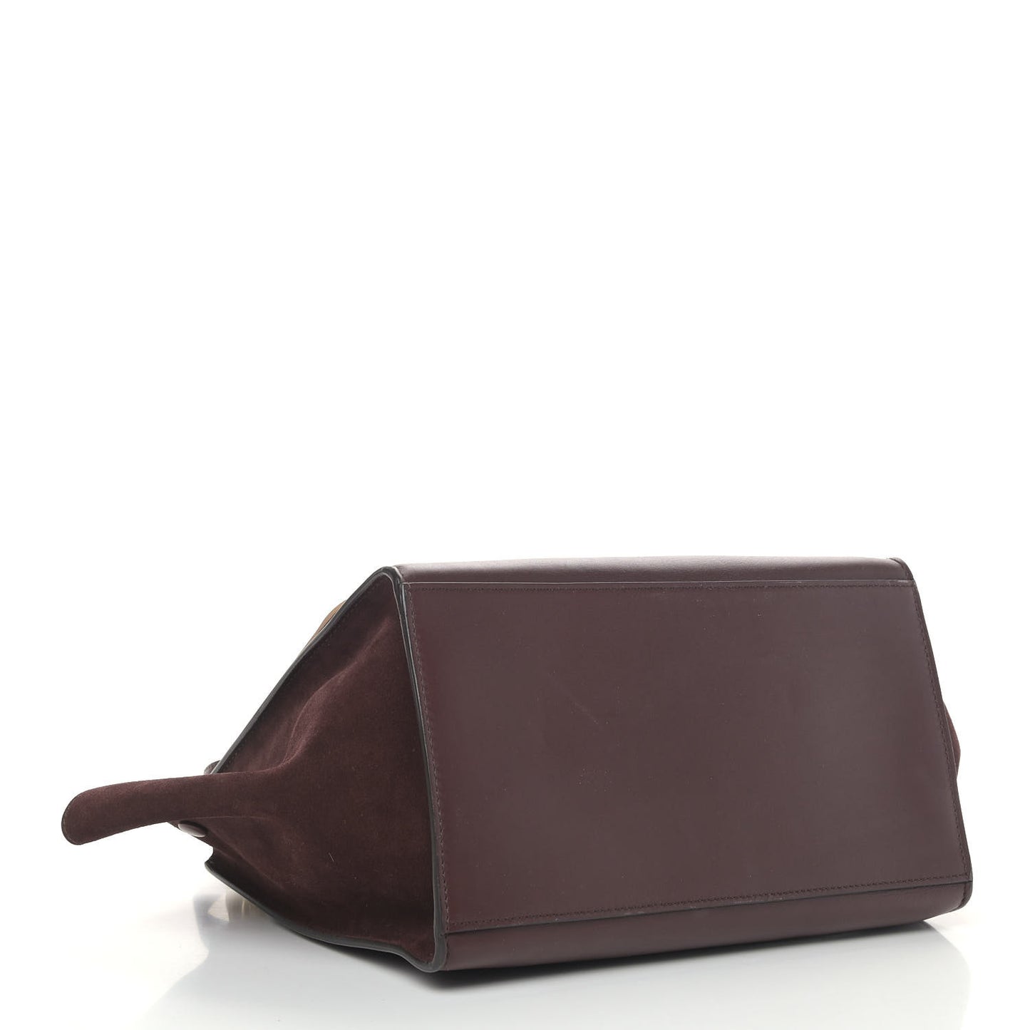 Smooth Calfskin Suede Medium Bi-Color Trapeze Burgundy