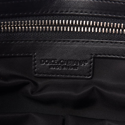 Dolce & Gabbana Calfskin Coated Canvas Logo Panel Messenger Black 6 of 14