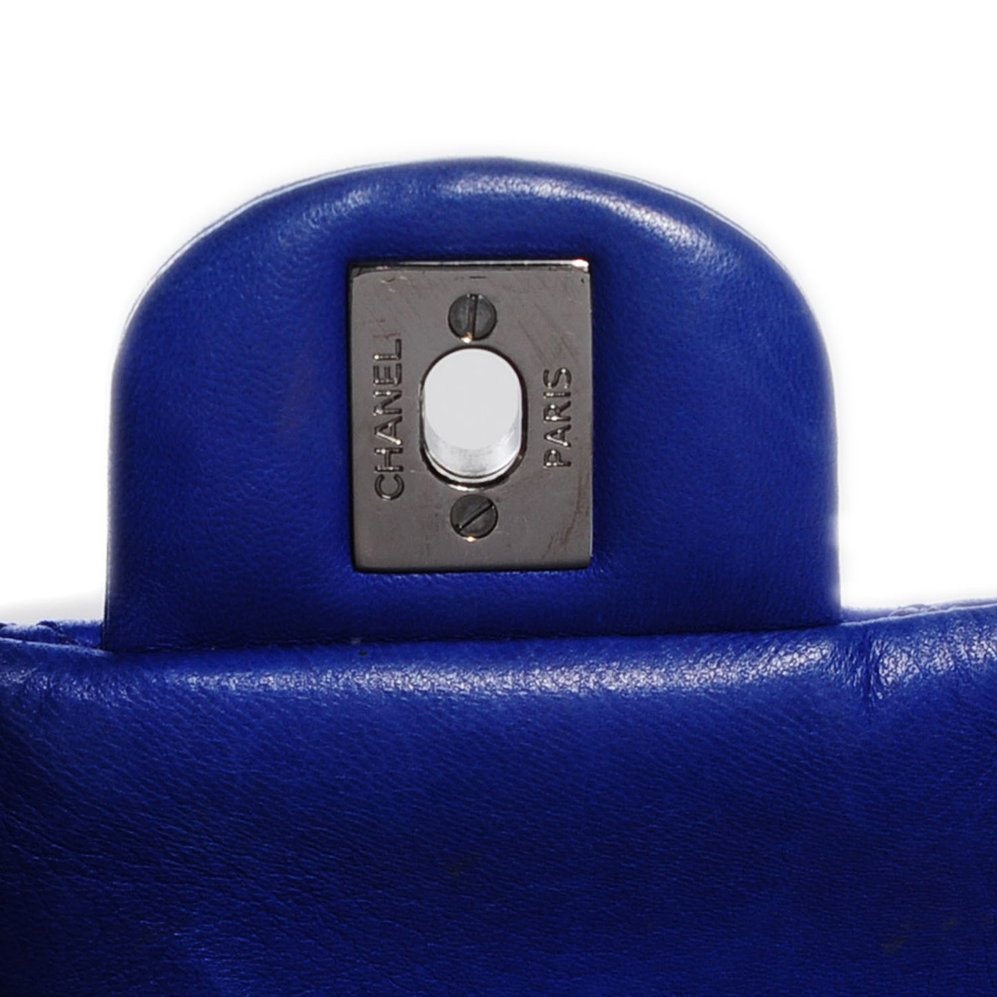 Quilted Lambskin Small Hula Hoop Flap Dark Blue