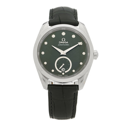 Omega Stainless Steel Alligator Diamond 38mm Seamaster Aqua Terra Co-Axial Automatic Watch Green 220.13.38.20.60.001 1 of 5