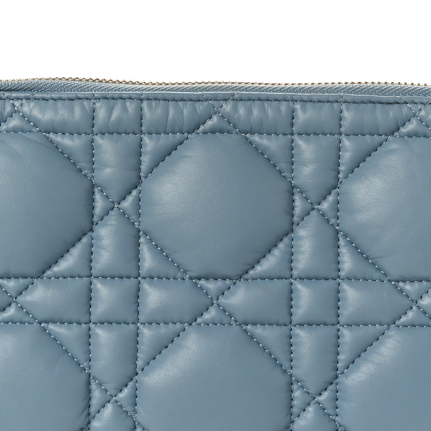 Christian Dior Calfskin Macrocannage Medium Diortravel Nomad Pouch Bracing Blue 7 of 9