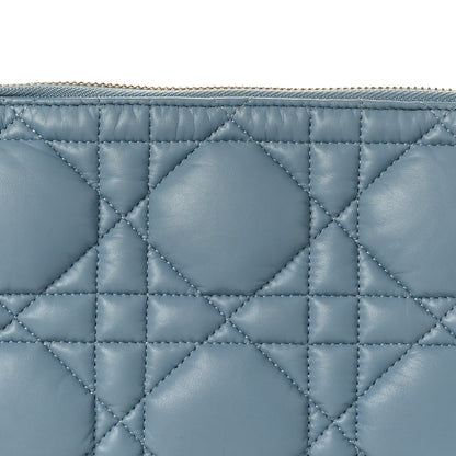 Christian Dior Calfskin Macrocannage Medium Diortravel Nomad Pouch Bracing Blue 7 of 9