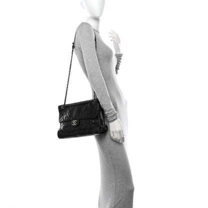Chanel Crumpled Grained Calfskin Jumbo CC Crave Flap Dark Brown 3 of 15