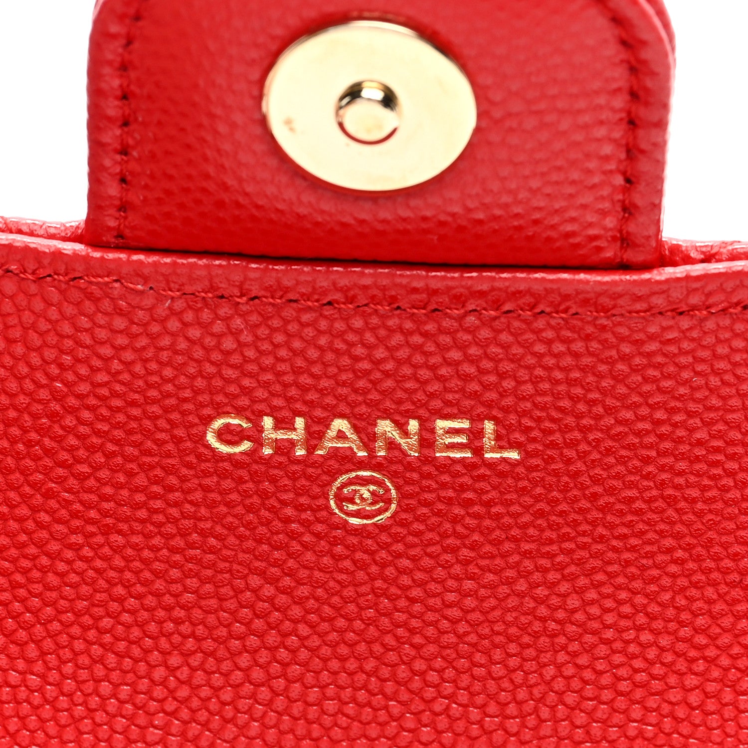 Chanel Caviar Quilted Glasses Case With Chain Red 6 of 10