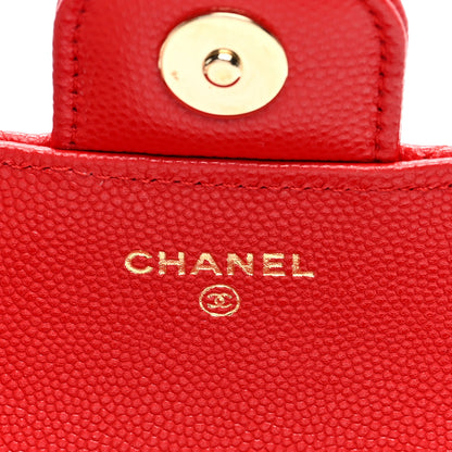Chanel Caviar Quilted Glasses Case With Chain Red 6 of 10