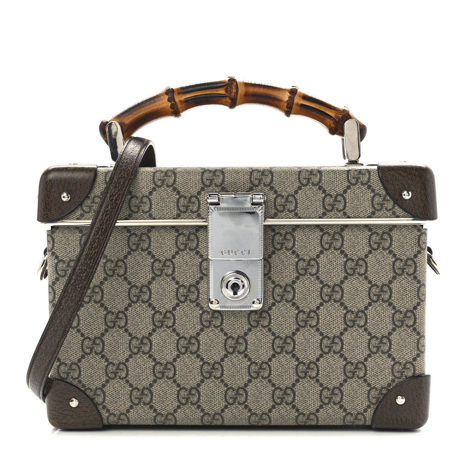 Gucci GG Supreme Monogram Globe-Trotter Beauty Case Brown 1 of 10