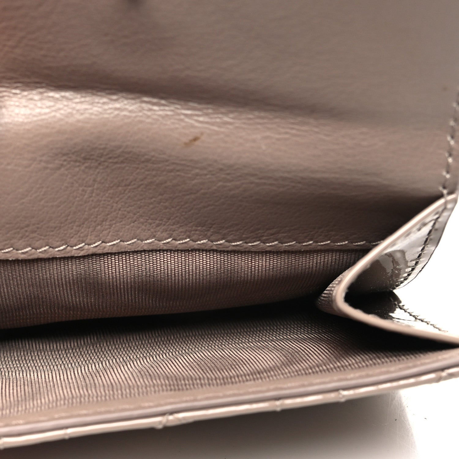 Christian Dior Patent Cannage Lady Dior Lotus Wallet Warm Taupe 6 of 11