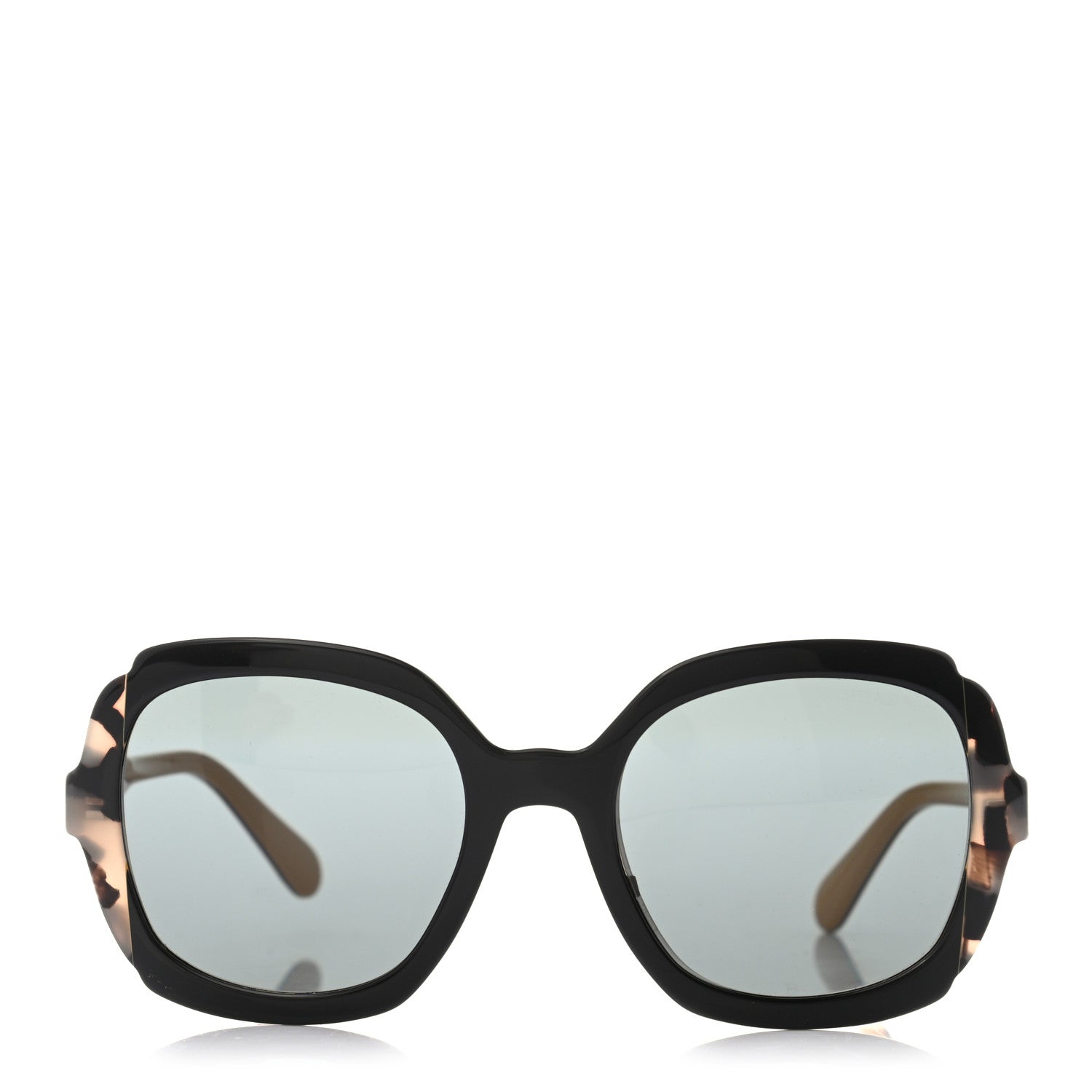 Prada Tortoise Shell Round Sunglasses SPR 16U Black 2 of 6
