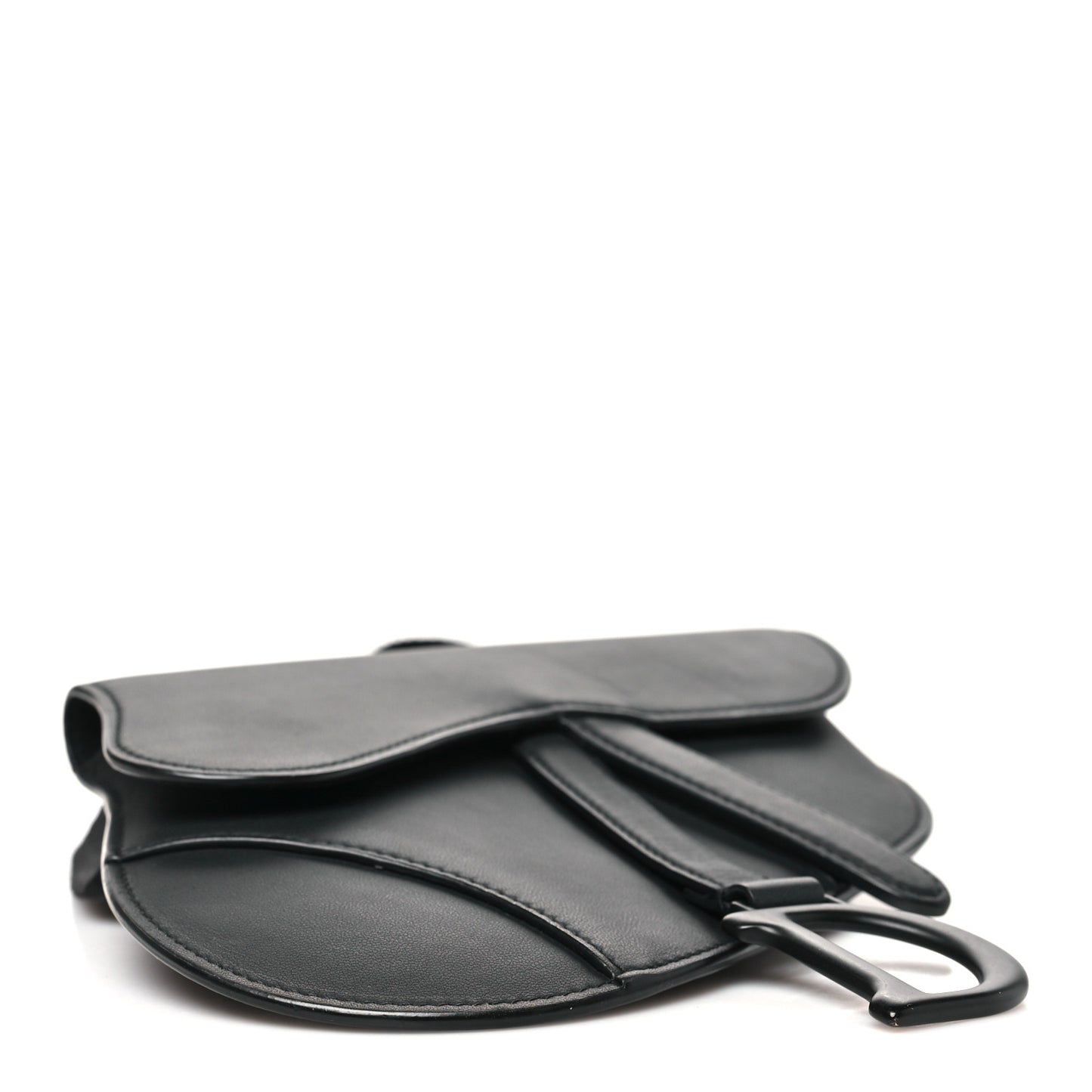Ultra Matte Calfskin Saddle Belt Bag Black