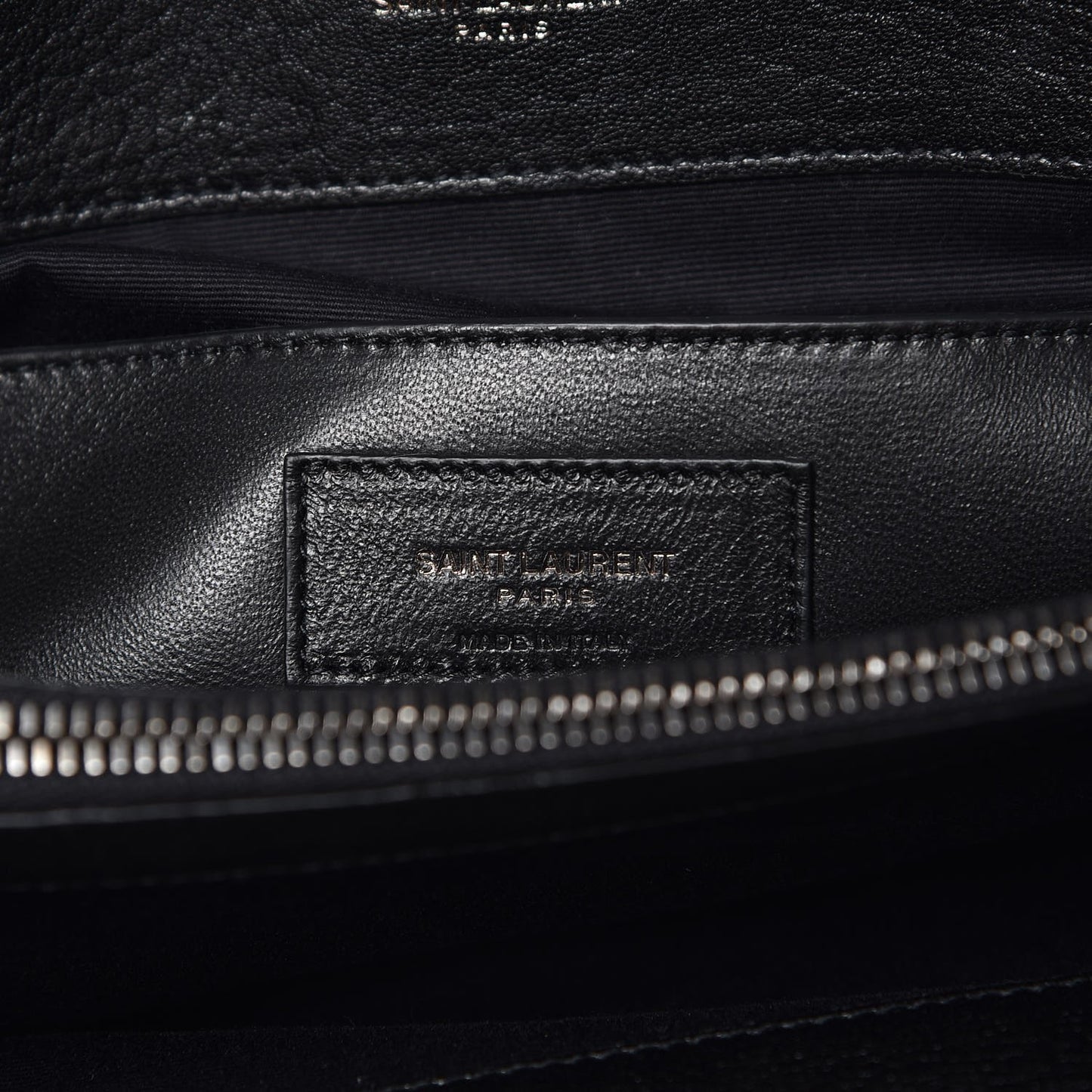 Sheepskin Matelasse Chevron Monogram Large College Satchel Black