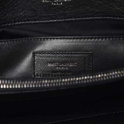 Saint Laurent Sheepskin Matelasse Chevron Monogram Large College Satchel Black 8 of 8