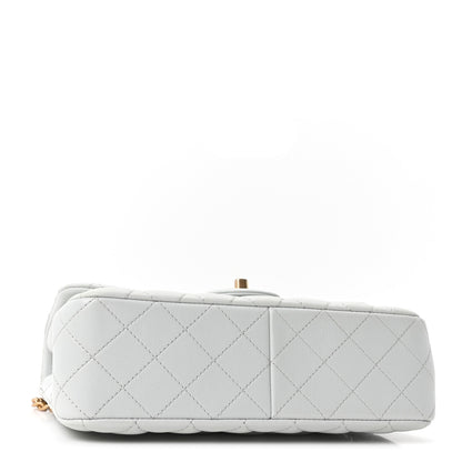 Chanel Lambskin Quilted Small Sweet Camellia Flap Light Blue 3 of 9