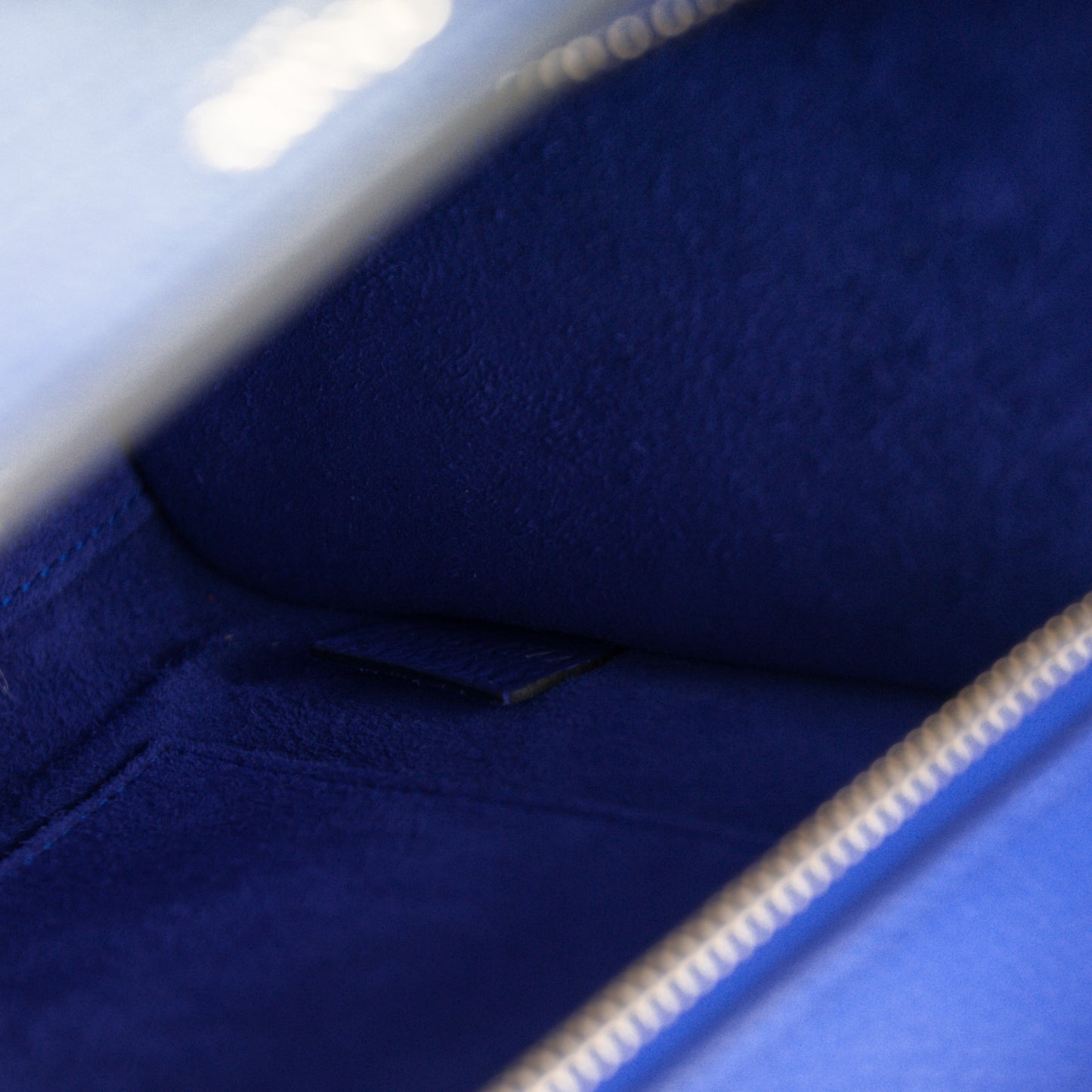 Drummed Calfskin Nano Luggage Indigo
