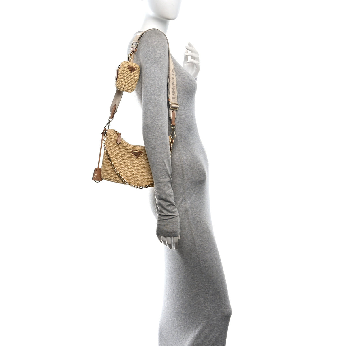 Yarn Raffia Effect Crochet Re-Edition 2005 Shoulder Bag Naturale