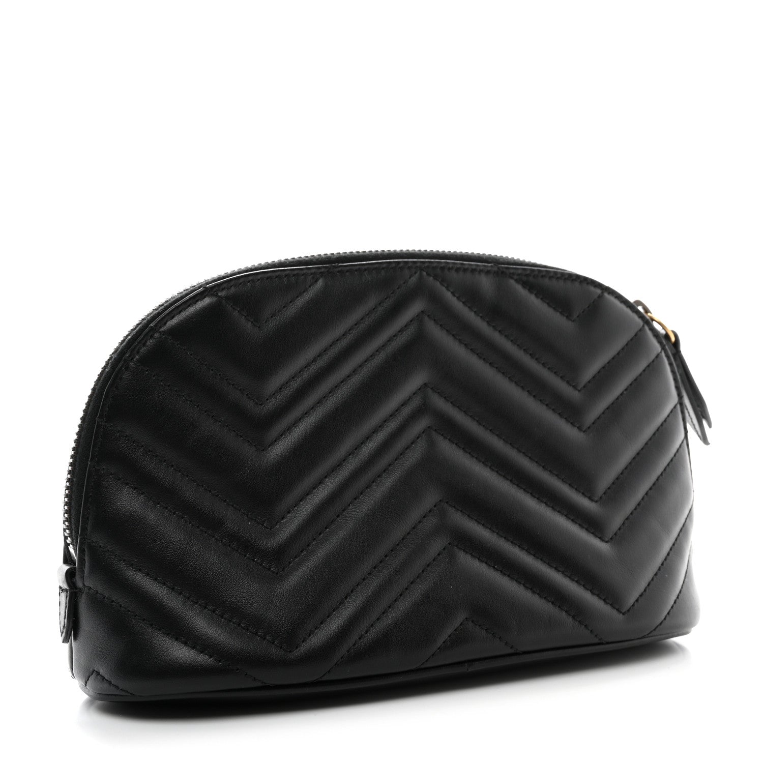 Gucci Calfskin Matelasse Large GG Marmont Pouch Cosmetic Case Black 3 of 7