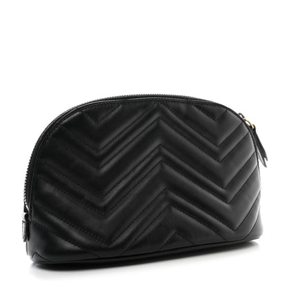 Gucci Calfskin Matelasse Large GG Marmont Pouch Cosmetic Case Black 3 of 7
