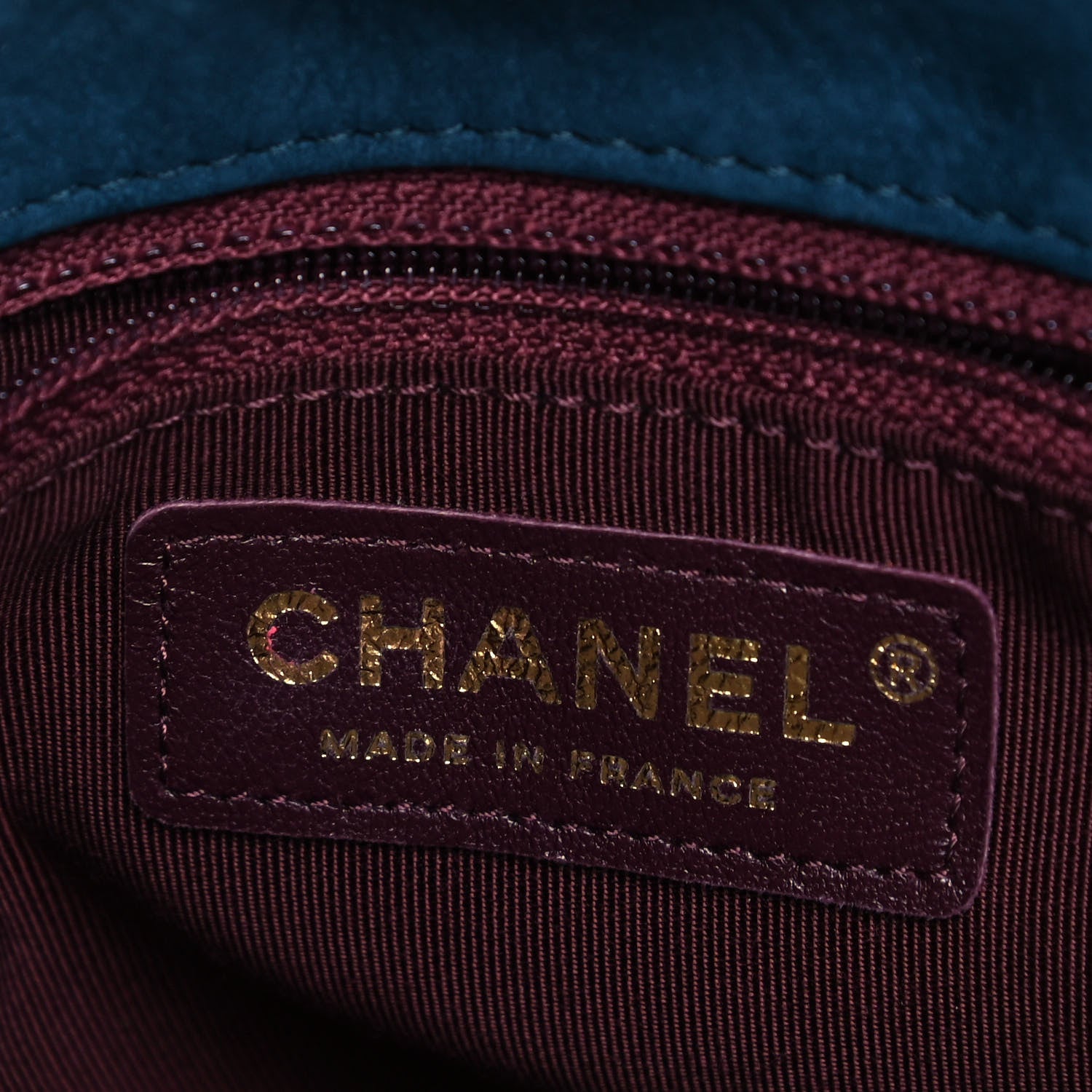 Chanel Suede Calfskin Small On My Shoulder Drawstring Bag Blue 6 of 9