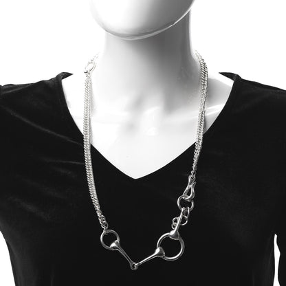 Hermes Sterling Silver GM Galop Long Necklace 2 of 5