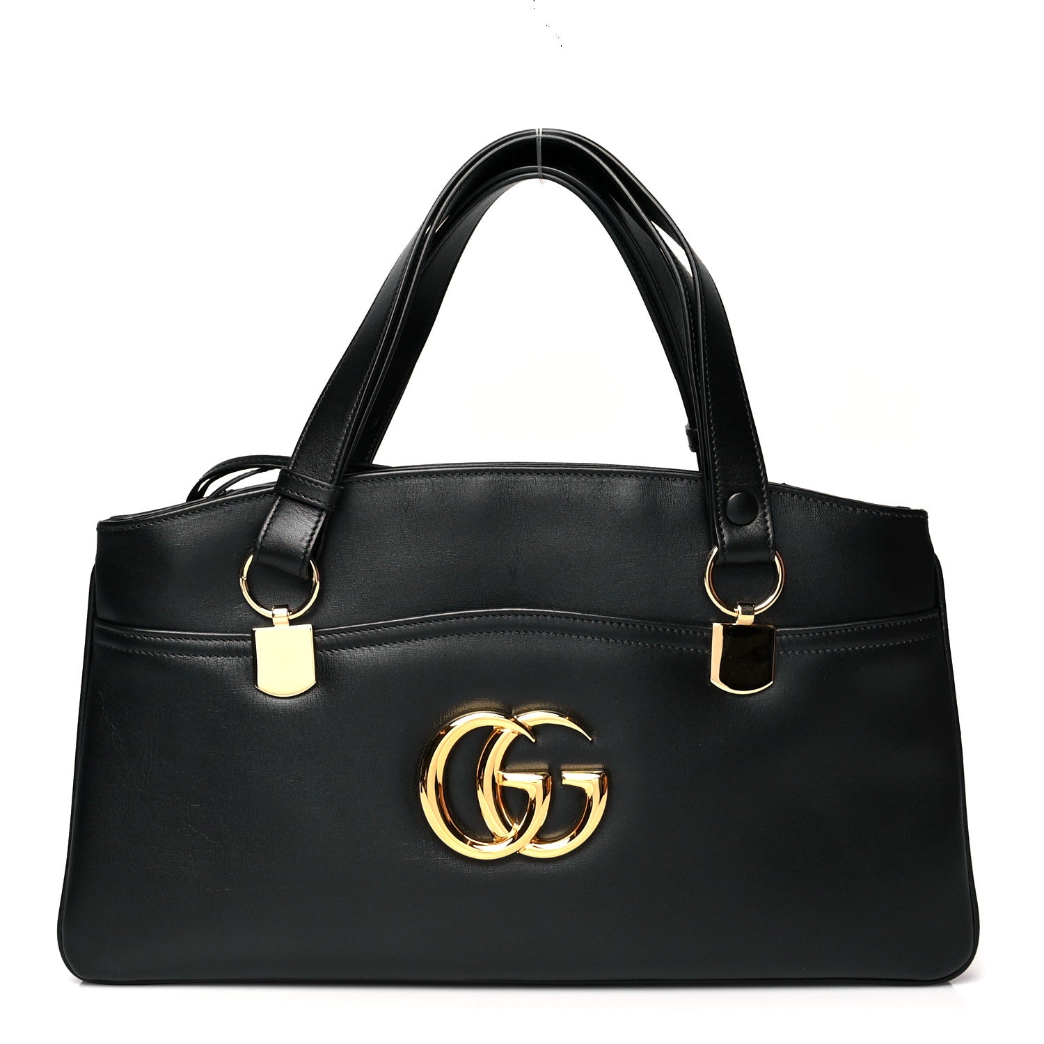 Gucci Vitello Palmellato Lux Large Arli Top Handle Bag Black 1 of 11