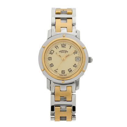 Hermes Stainless Steel 24mm Clipper Quartz Watch Gold 1 of 4
