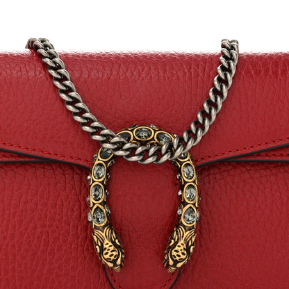 Gucci Calfskin Swarovski Crystal Super Mini Dionysus Shoulder Bag Hibiscus Red 7 of 10