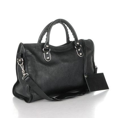 Balenciaga Chevre Silver Metallic Edge City Black 3 of 8