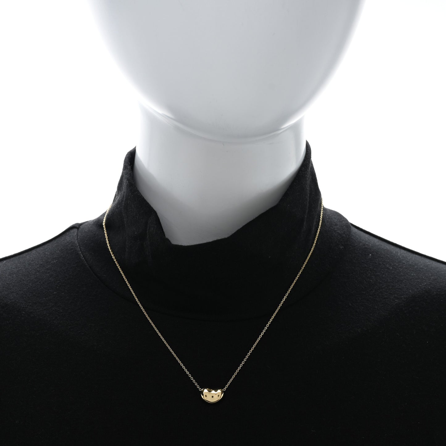 18K Yellow Gold 12mm Elsa Peretti Bean Pendant Necklace