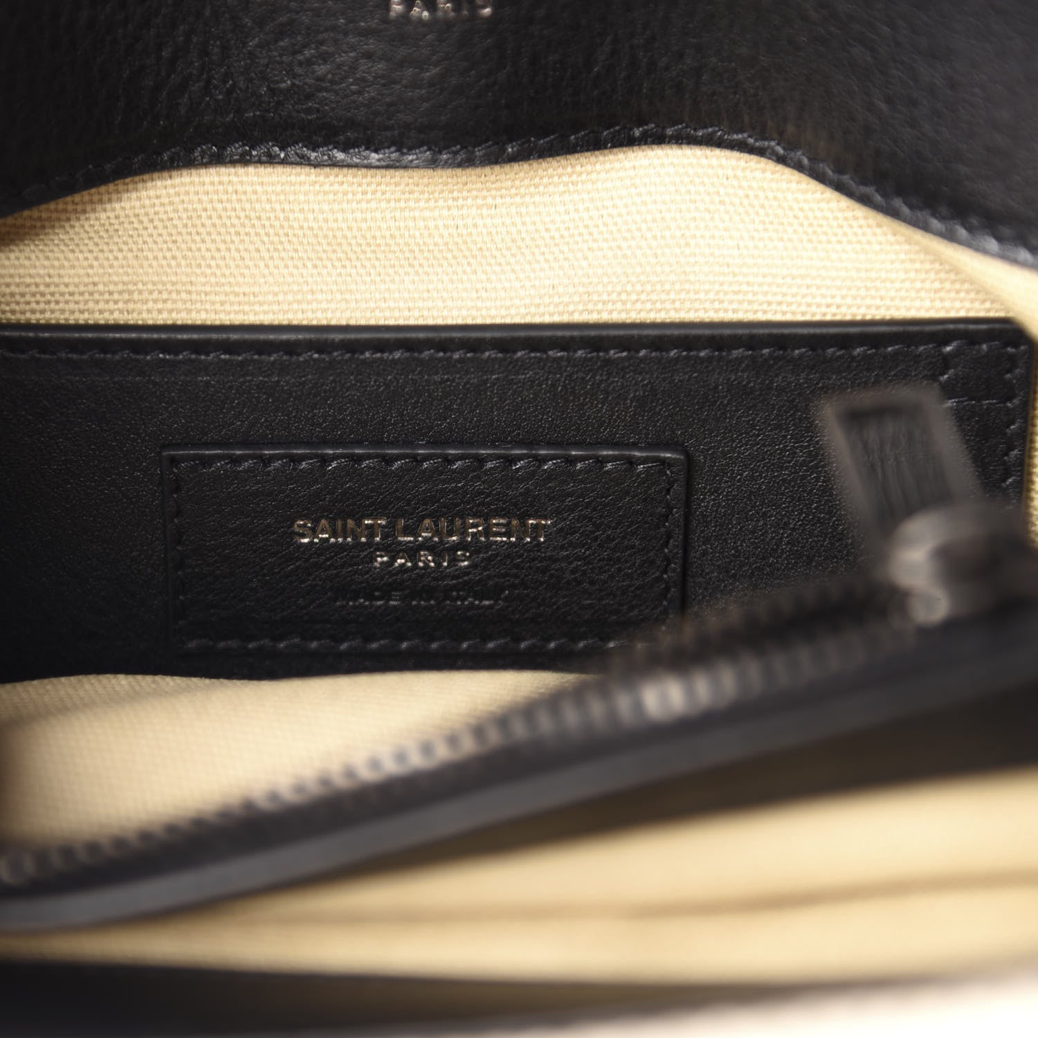 Saint Laurent Berber Chevron Tassel Monogram Medium College Bag Black White 9 of 11