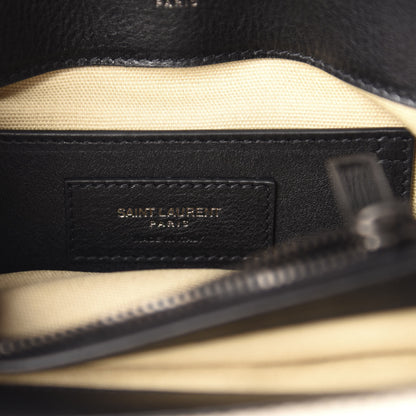 Saint Laurent Berber Chevron Tassel Monogram Medium College Bag Black White 9 of 11