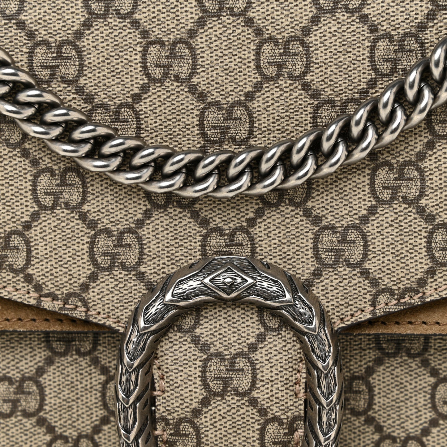 GG Supreme Monogram Medium Dionysus Shoulder Bag Taupe