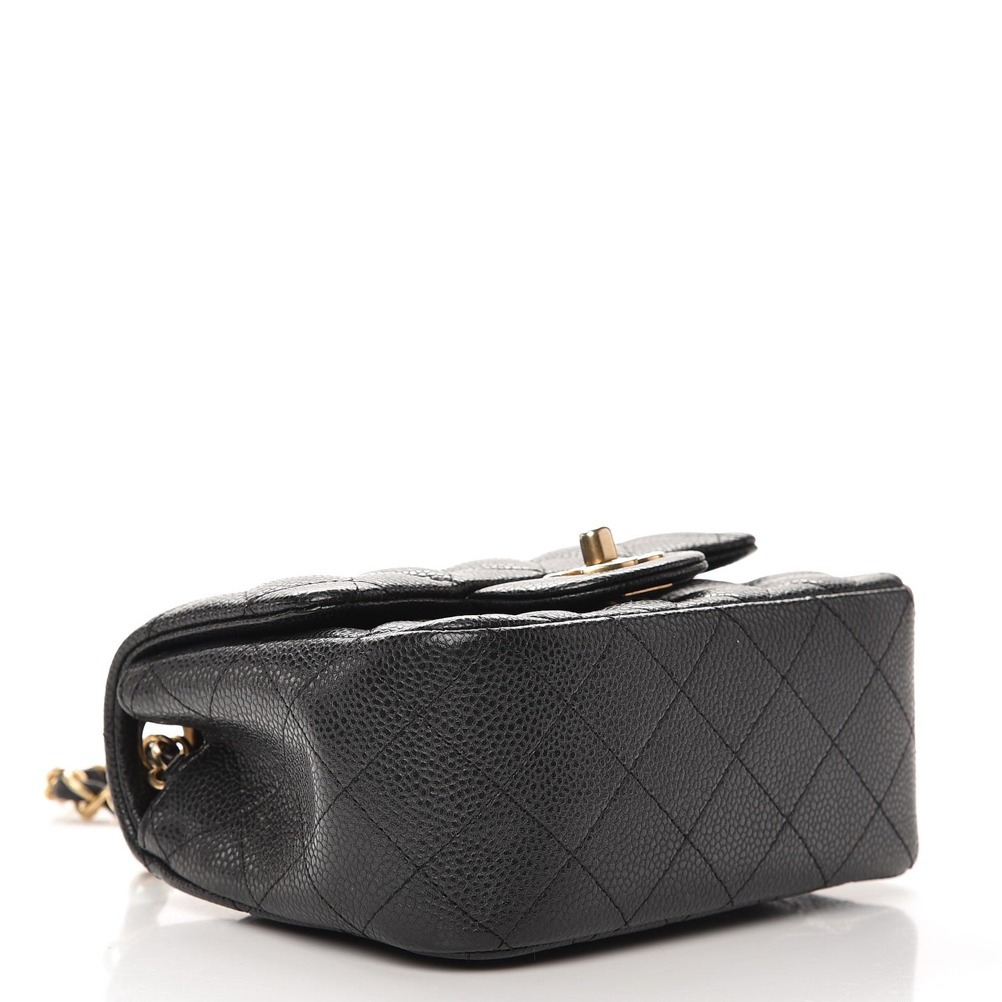 Caviar Quilted Mini Square Flap Dark Charcoal